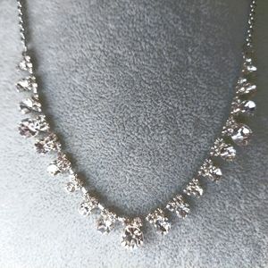 14 Inch SilverTone Rhinestone Choker Necklace